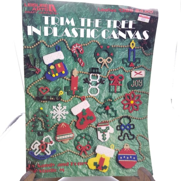 Vintage Plastic Canvas Patterns, Trim the Tree by Sandy and Honey Studio M - Picture 1 of 2